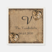 Steampunk bruid Monogram bruiloft servet (Voorkant)