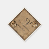 Steampunk bruid Monogram bruiloft servet (Hoek)