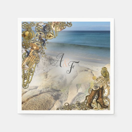 Steampunk Bruiloft door het Zee Servetten (Voorkant)