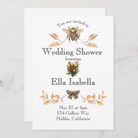 Steampunk bruiloft douche uitnodiging (Voorkant / Achterkant)