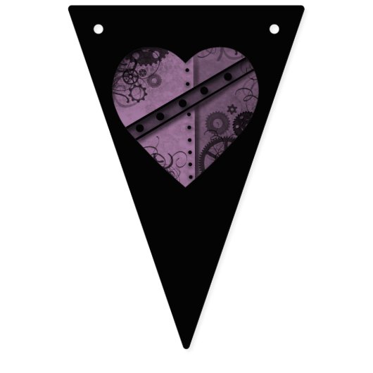  steampunk bruiloft harten vlaggetjes (Eerste vlag)