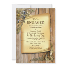 Steampunk bruiloft op houten Verloving