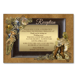 Steampunk Bruiloft op Suede Receptie kaarten