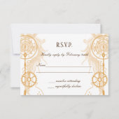 Steampunk bruiloft RSVP Kaart (Voorkant)