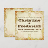 Steampunk Bruiloft, save the date aankondiging (Voorkant / Achterkant)