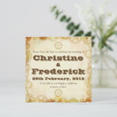 Steampunk Bruiloft, save the date aankondiging (Staand voorkant)