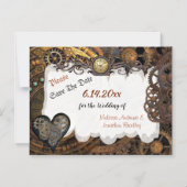 Steampunk Bruiloft Save the Date Magnetische Kaart Uitnodiging (Voorkant)