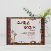 Steampunk bruiloft sjabloon kaart (Staand voorkant)