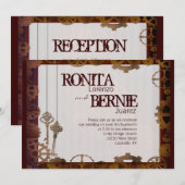 Steampunk bruiloft sjabloon kaart (Voorkant / Achterkant)