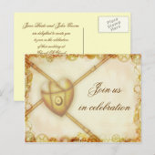 Steampunk bruiloft, uitnodiging briefkaart (Voorkant / Achterkant)