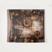 Steampunk Bruiloft Victoriaanse Industriële Achter Wandkleed (Voorkant (horizontaal))