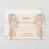 Steampunk bruiloftsreceptie kaart (Voorkant)