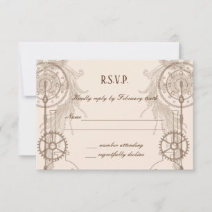 Steampunk bruiloftsreceptie kaart