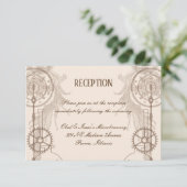 Steampunk bruiloftsreceptie kaart (Staand voorkant)