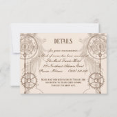 Steampunk bruiloftsreceptie kaart (Achterkant)
