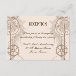 Steampunk bruiloftsreceptie kaart