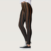 Steampunk Bruine Zwarte Strepen Leggings (Links)