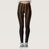 Steampunk Bruine Zwarte Strepen Leggings (Voorkant)