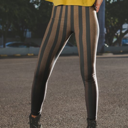 Steampunk Bruine Zwarte Strepen Leggings