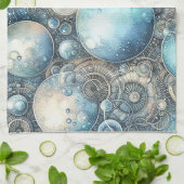 Steampunk Bubbles Keukenhanddoek (Gevouwen)
