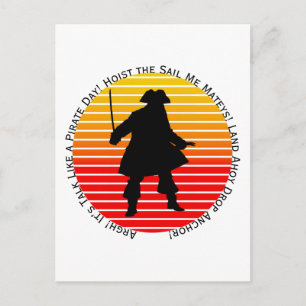 Steampunk Buccaneers praten als een piraatdag Argh Briefkaart