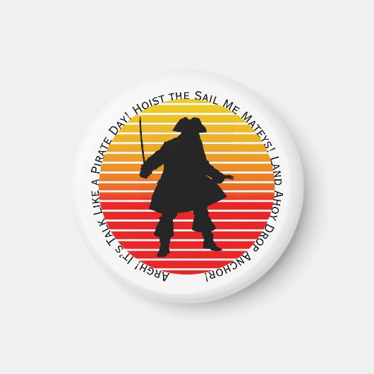 Steampunk Buccaneers praten als een piraatdag Argh Magneet (Voorkant)