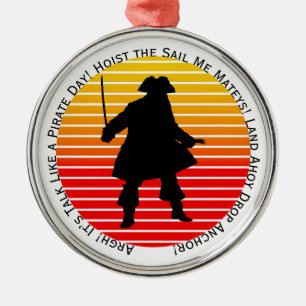 Steampunk Buccaneers praten als een piraatdag Argh Metalen Ornament