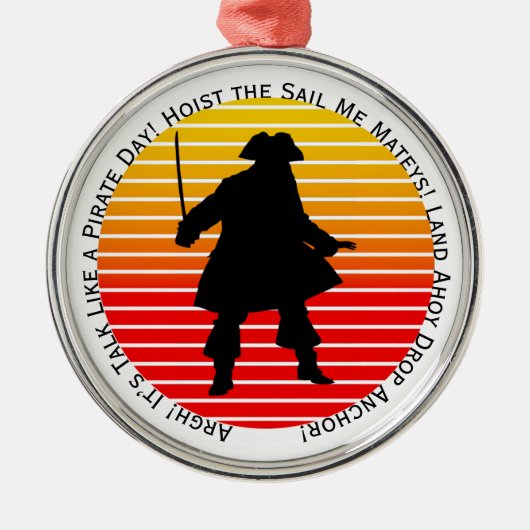 Steampunk Buccaneers praten als een piraatdag Argh Metalen Ornament (Voorkant)