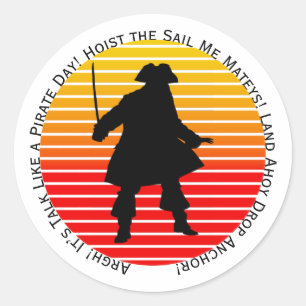 Steampunk Buccaneers praten als een piraatdag Argh Ronde Sticker
