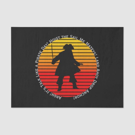 Steampunk Buccaneers praten als een piraatdag Argh Tissuepapier (Voorkant)