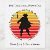 Steampunk Buccaneers praten als een piraatdag Argh Wijn Etiket (Enkel label)