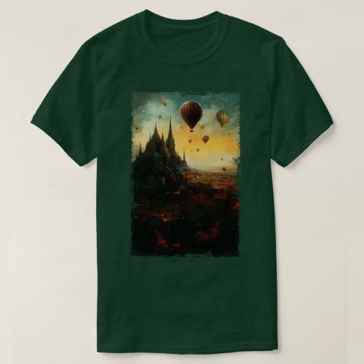 Steampunk Budapest Skyline 1 T-shirt (Design voorkant)