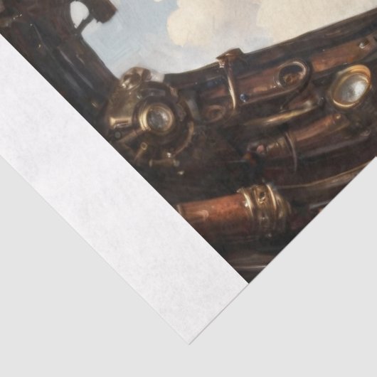 Steampunk Bulldog Decoupage Tissuepapier (Detail)