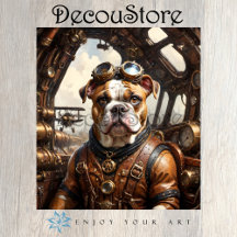 Steampunk Bulldog Decoupage