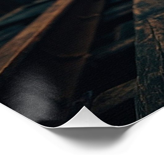 Steampunk Bulldog Stationmaster Portret Perfect Poster (Hoek)