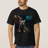 Steampunk Bulldog Stationmaster Portret T-shirt (Voorkant)