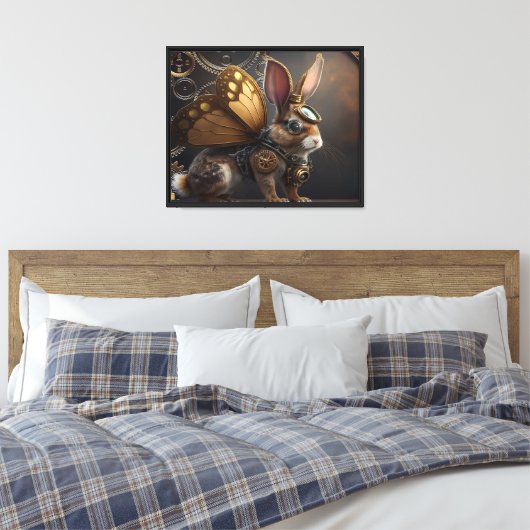Steampunk Bunny Canvas Afdruk (Insitu (Slaapkamer))