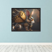 Steampunk Bunny Canvas Afdruk (Insitu (Houten vloer))