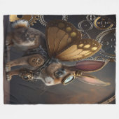 Steampunk Bunny Fleece Deken (Voorkant (Horizontaal))