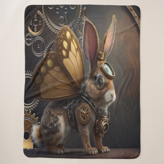 Steampunk Bunny Sherpa Deken (Voorkant)