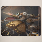 Steampunk Bunny Sherpa Deken (Voorkant (horizontaal))