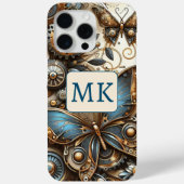 Steampunk Butterflies Monogrammed Case-Mate iPhone Case (Achterkant)