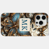  Steampunk Butterflies Monogrammed Case-Mate iPhone Case (Achterkant (horizontaal))