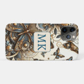  Steampunk Butterflies Monogrammed Case-Mate iPhone Case (Achterkant (horizontaal))