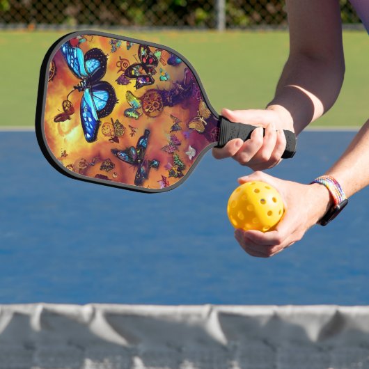 Steampunk Butterflies Patroon Pickleball Paddle (Insitu)