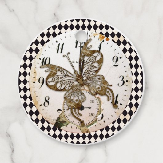 Steampunk Butterfly Bedankjes Labels (Voorkant)
