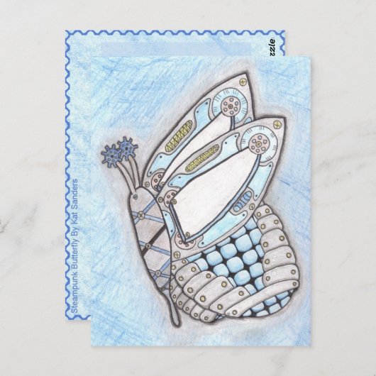 Steampunk Butterfly Briefkaart (Voorkant / Achterkant)