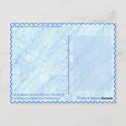 Steampunk Butterfly Briefkaart (Achterkant)