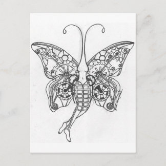 Steampunk Butterfly Briefkaart