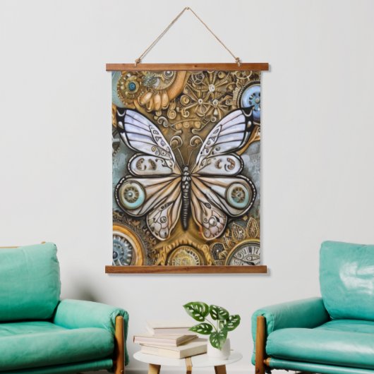 Steampunk Butterfly Hangend Wandkleed (Woonkamer)